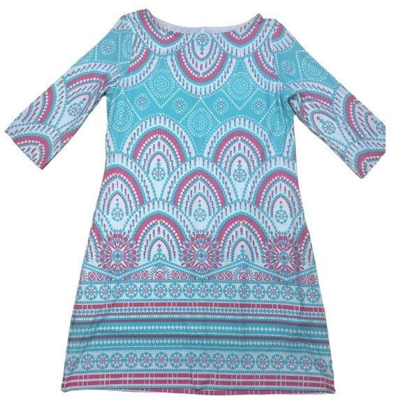 Just Taylor Dresses & Skirts - Just Taylor knee-lengt Dress Teal and Pink  Size 10 P